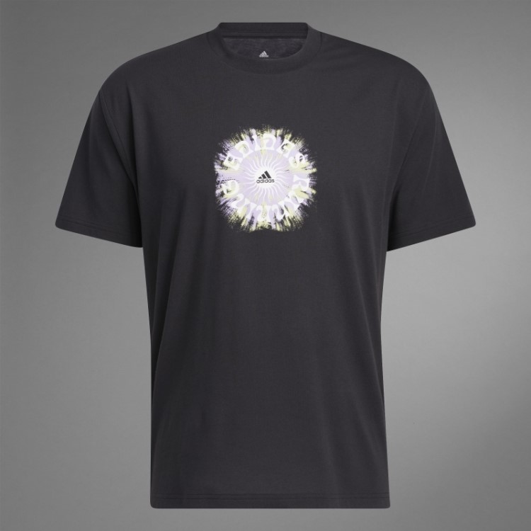 Camiseta Estampada Para Corrida (gênero Neutro) Adidas Preta