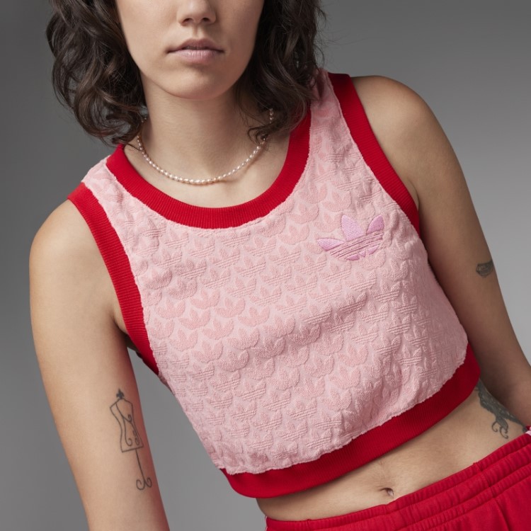 Adidas Super Pop Adicolor Heritage Now Monograma Crop Top