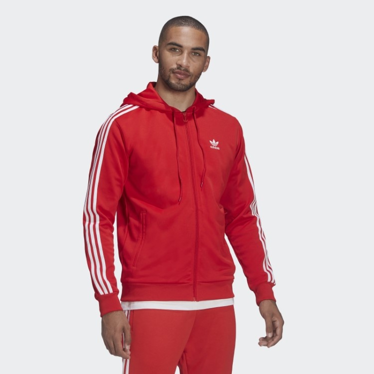 Adicolor Classics Jaqueta Com Capuz E Zíper Completo Adidas Vermelho