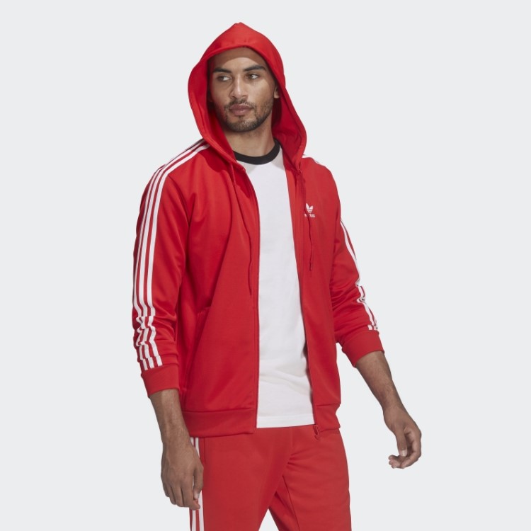Adicolor Classics Jaqueta Com Capuz E Zíper Completo Adidas Vermelho