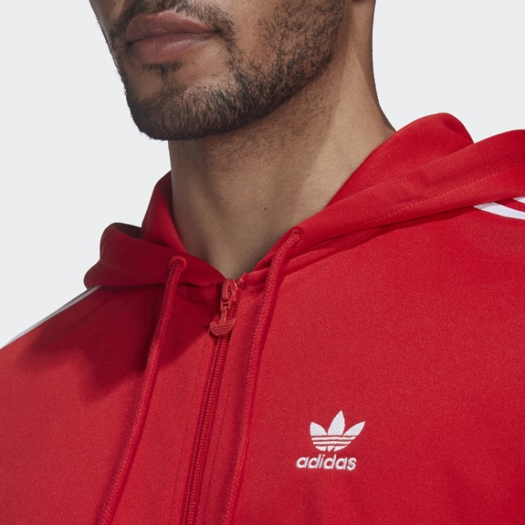 Adicolor Classics Jaqueta Com Capuz E Zíper Completo Adidas Vermelho