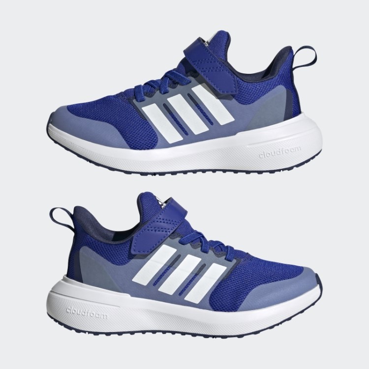 Tênis Preto Adidas Fortarun 2.0 Cloudfoam Com Cadarço Elástico E Tira Superior