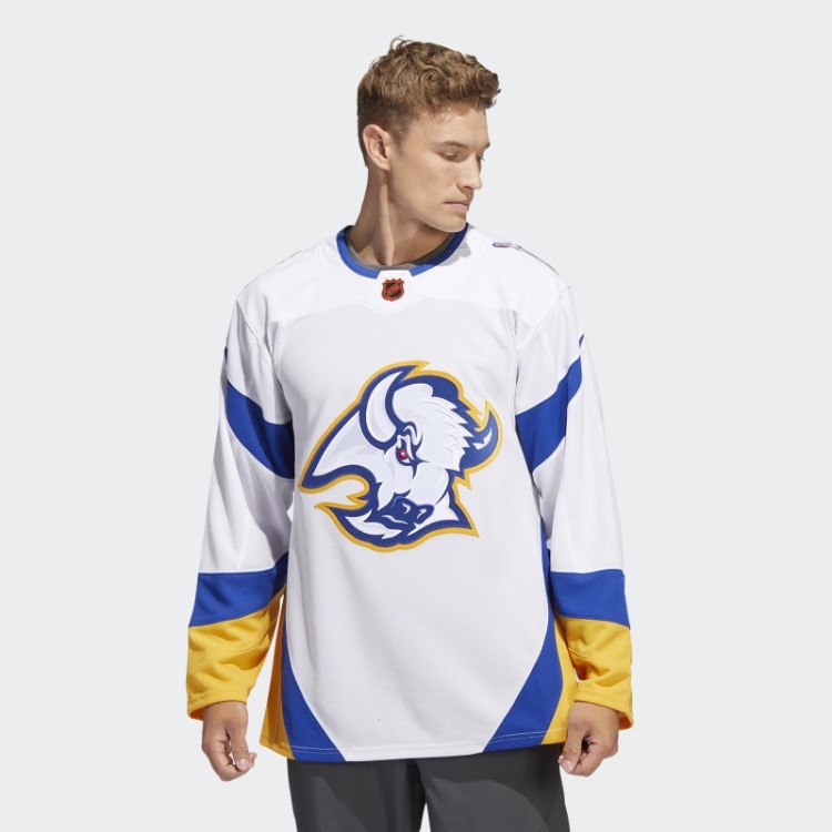 Camisa Adidas Sabres Branca Autêntica Com Marca Reversa Retrô