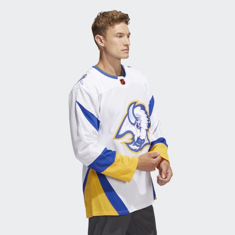 Camisa Adidas Sabres Branca Autêntica Com Marca Reversa Retrô