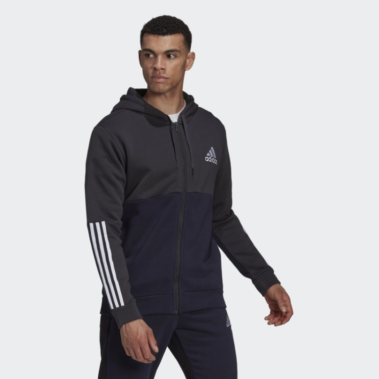 Moletom Com Capuz De Lã Colorblock Carbon Adidas Essentials