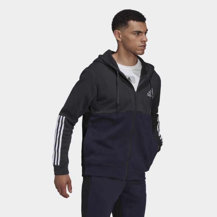 Moletom Com Capuz De Lã Colorblock Carbon Adidas Essentials