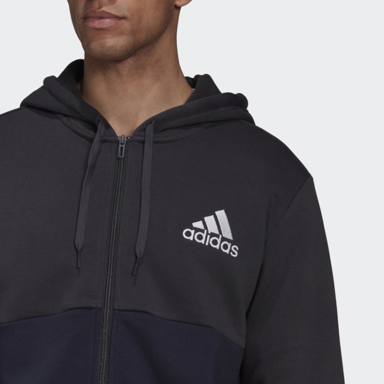 Moletom Com Capuz De Lã Colorblock Carbon Adidas Essentials