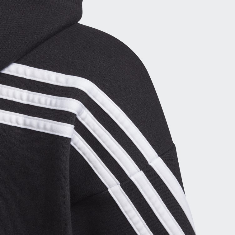 Moletom Com Capuz Preto Com As Três Listras Da Adidas