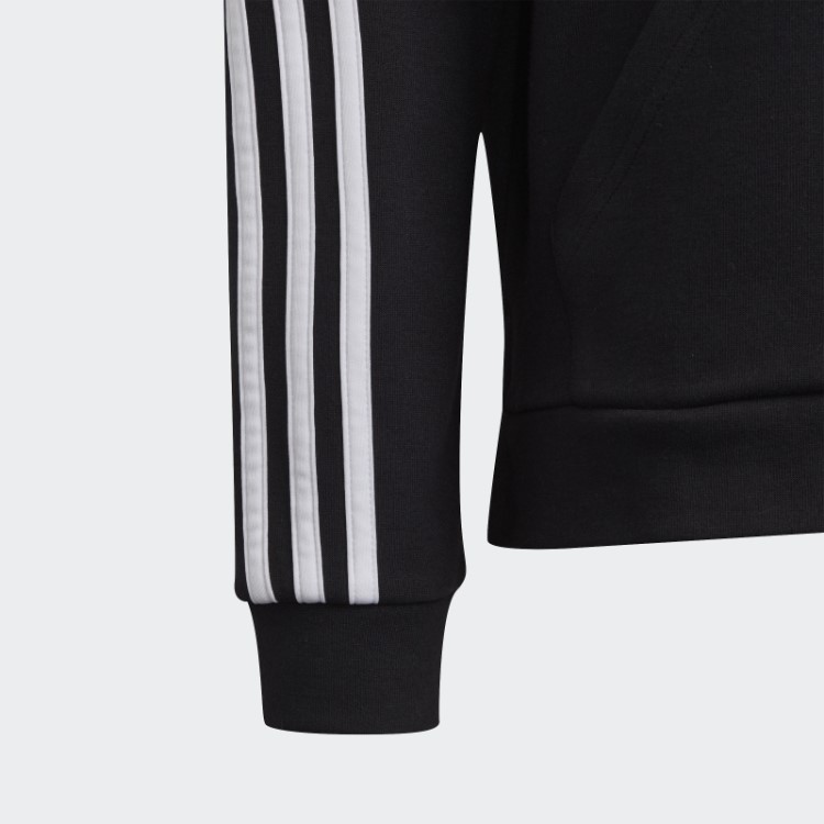 Moletom Com Capuz Preto Com As Três Listras Da Adidas