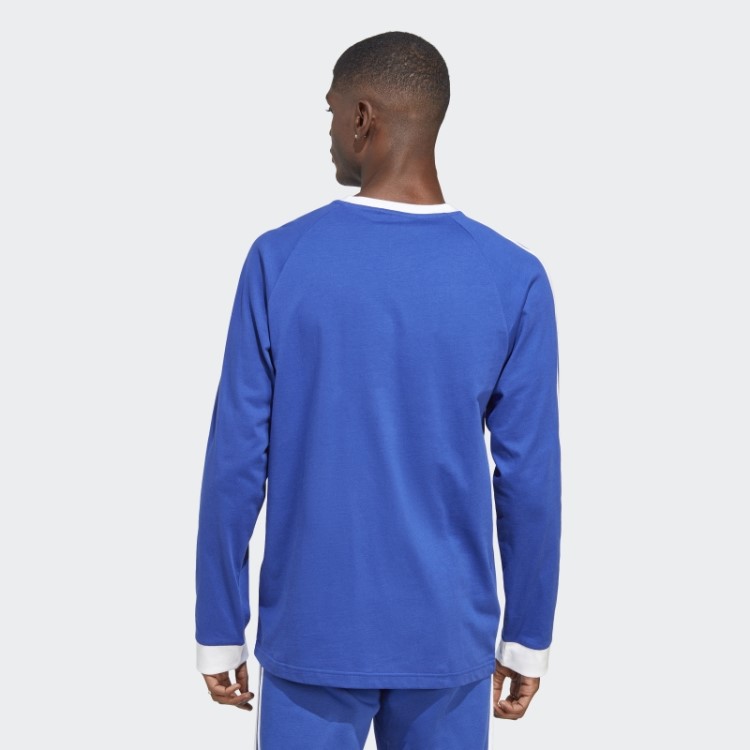 Blusa Manga Longa Adidas Blue Adicolor Classics Com As Três Listras