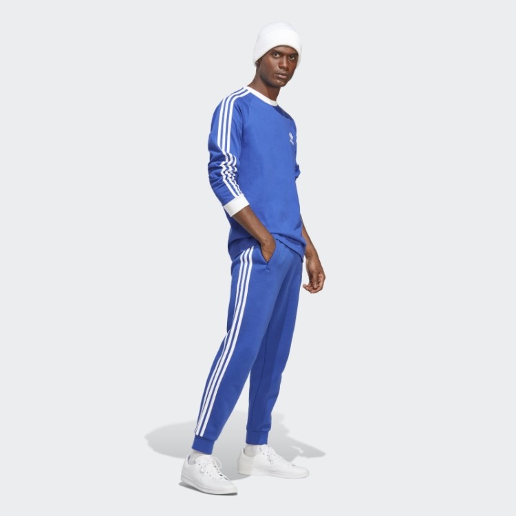 Blusa Manga Longa Adidas Blue Adicolor Classics Com As Três Listras