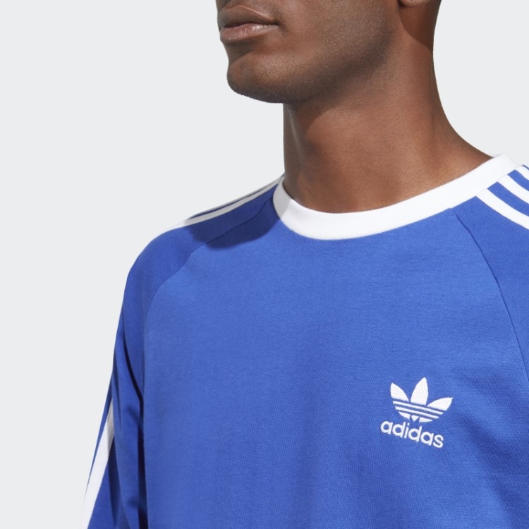 Blusa Manga Longa Adidas Blue Adicolor Classics Com As Três Listras
