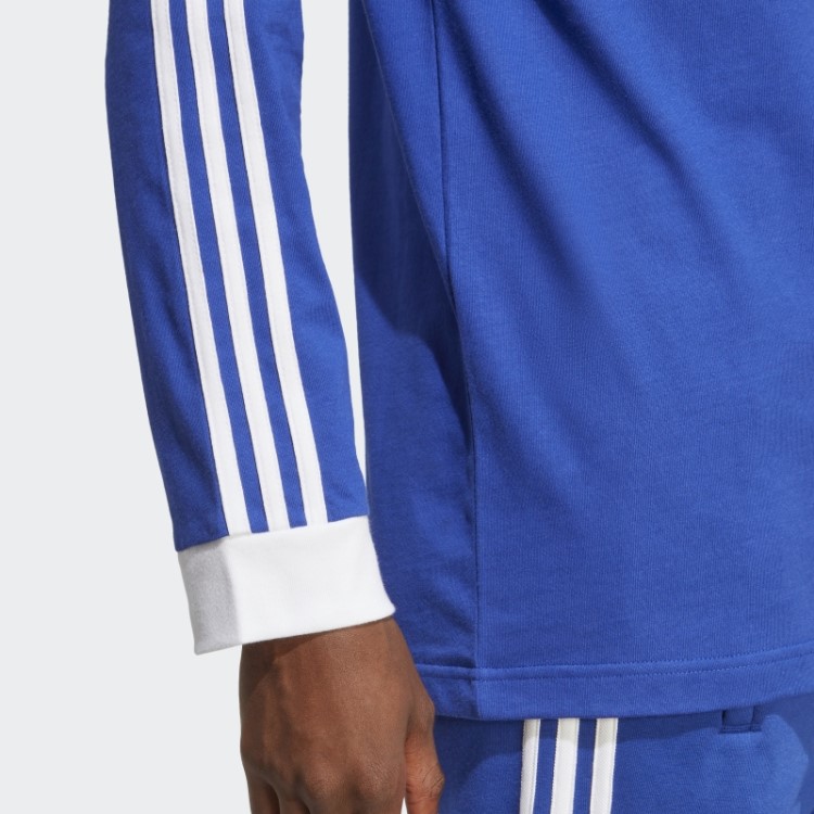Blusa Manga Longa Adidas Blue Adicolor Classics Com As Três Listras