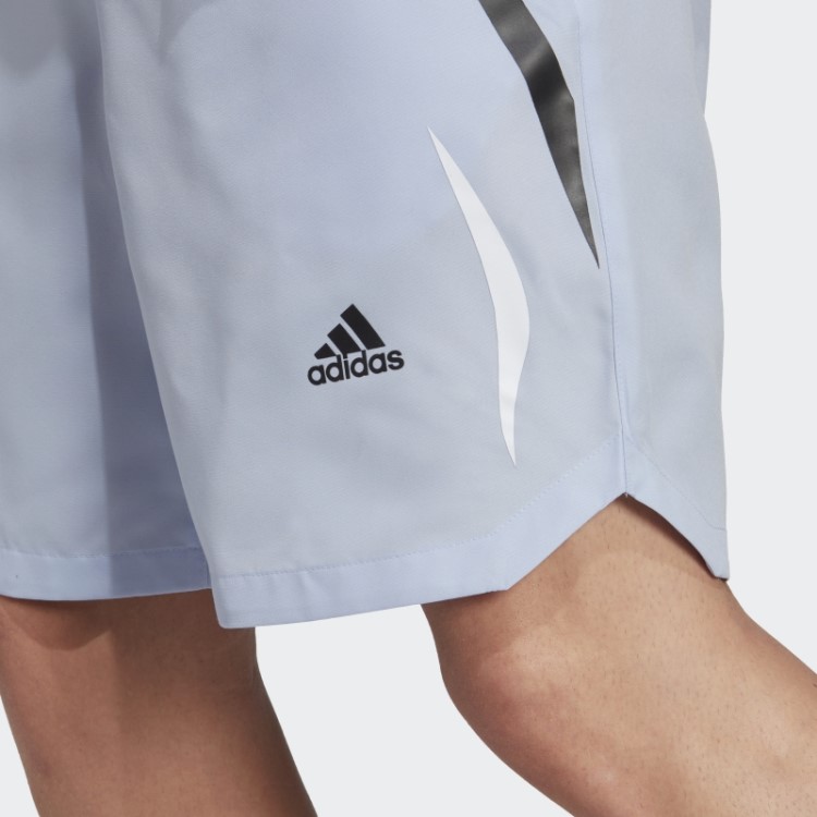 Short Azul Adidas Com Trama Colorblock