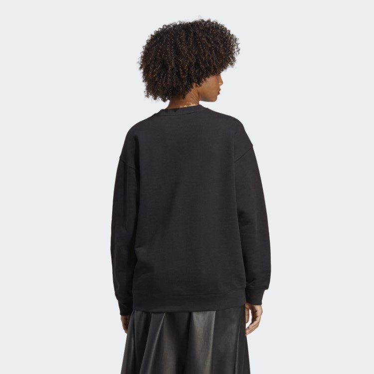 Moletom Preto Adidas Trefoil Crew