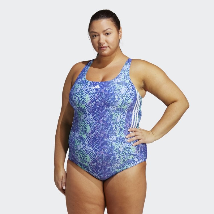Fato De Banho Com O Gráfico Das 3 Riscas Adidas (tamanho Grande) Violeta