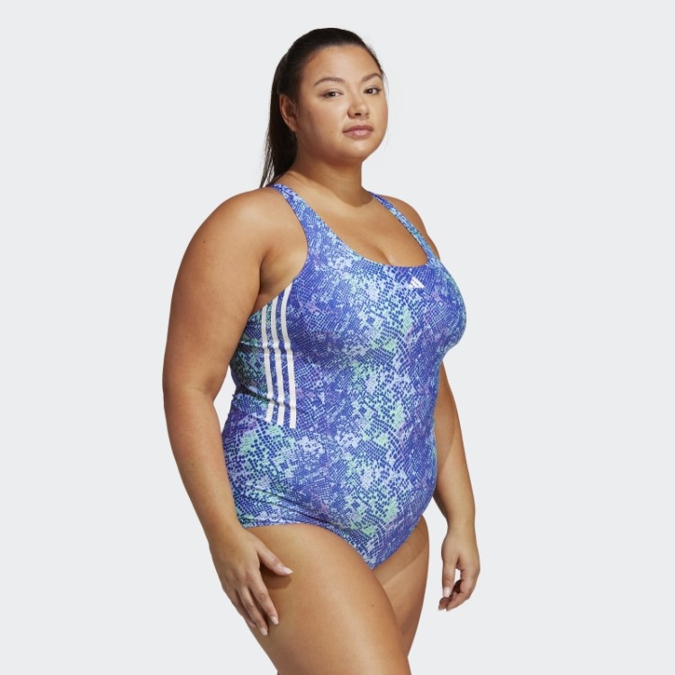 Fato De Banho Com O Gráfico Das 3 Riscas Adidas (tamanho Grande) Violeta