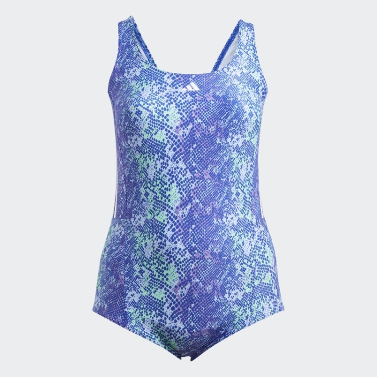 Fato De Banho Com O Gráfico Das 3 Riscas Adidas (tamanho Grande) Violeta