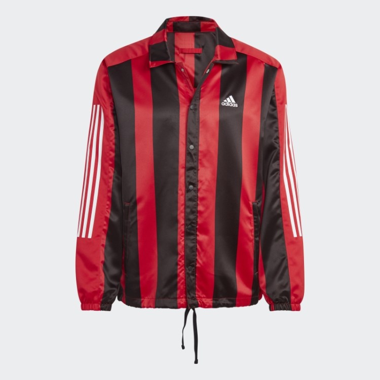 Jaqueta Treinador De Cetim Escarlate Adidas