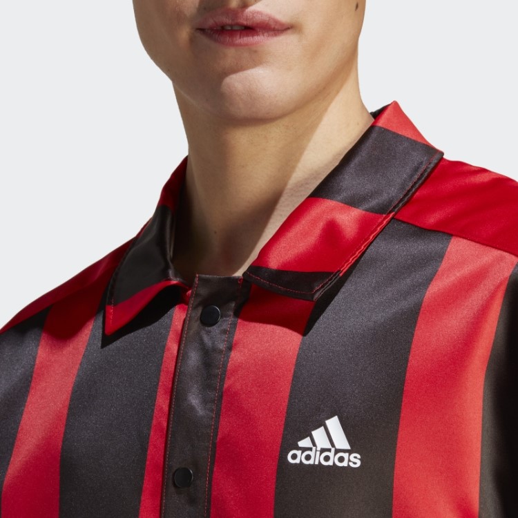 Jaqueta Treinador De Cetim Escarlate Adidas