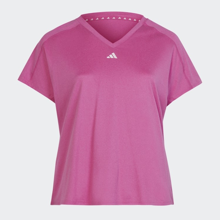 Camiseta Aeroready Train Essentials Minimal Branding Com Decote Em V (tamanho Grande) Fúcsia Adidas