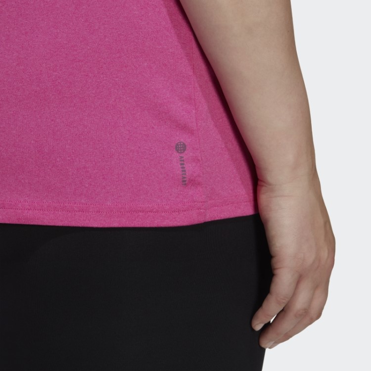 Camiseta Aeroready Train Essentials Minimal Branding Com Decote Em V (tamanho Grande) Fúcsia Adidas