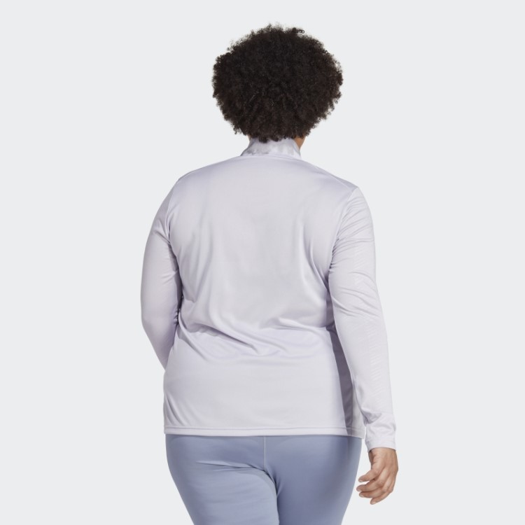 Top Terrex De Manga Longa Com Meio Zíper (tamanho Grande) Adidas Silver Dawn