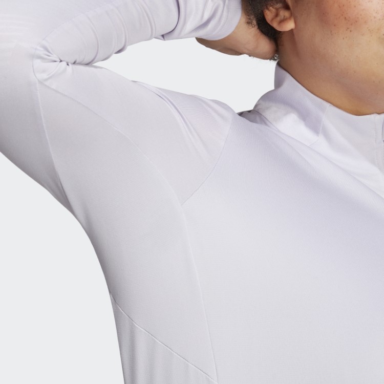 Top Terrex De Manga Longa Com Meio Zíper (tamanho Grande) Adidas Silver Dawn