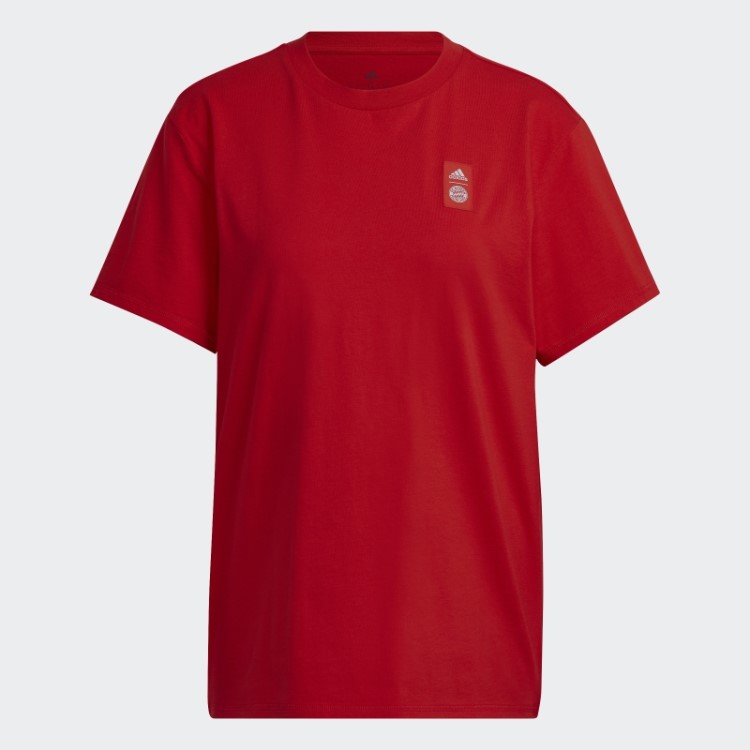 T-shirt Vermelha Adidas Com Estampa Do Fc Bayern