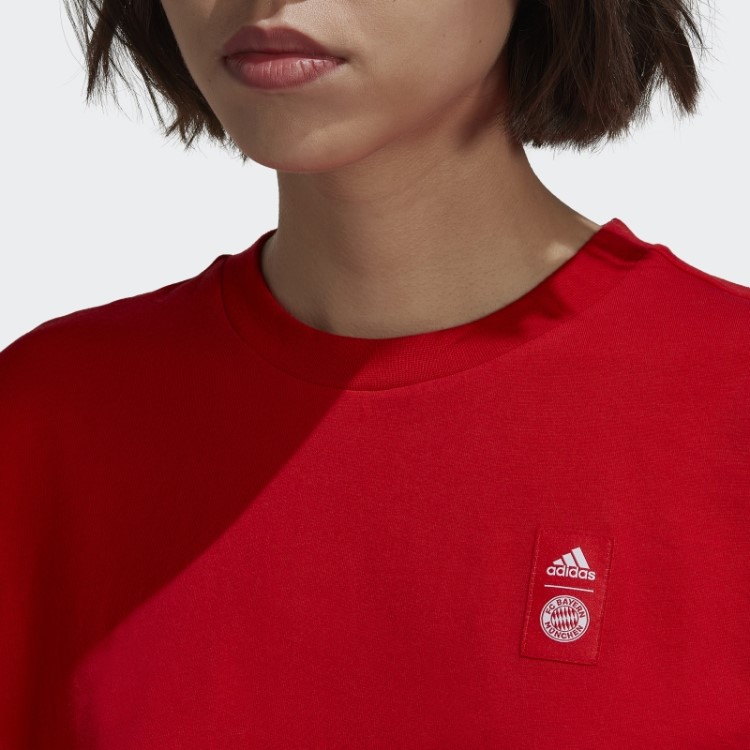 T-shirt Vermelha Adidas Com Estampa Do Fc Bayern