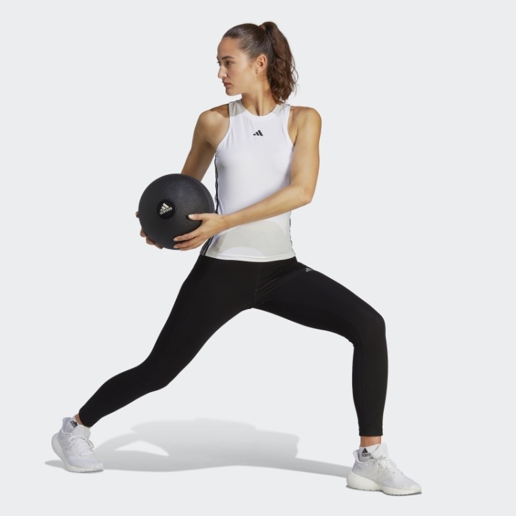 Regata Adidas Branca Aeroready Train Essentials Regular Com As Três Listras
