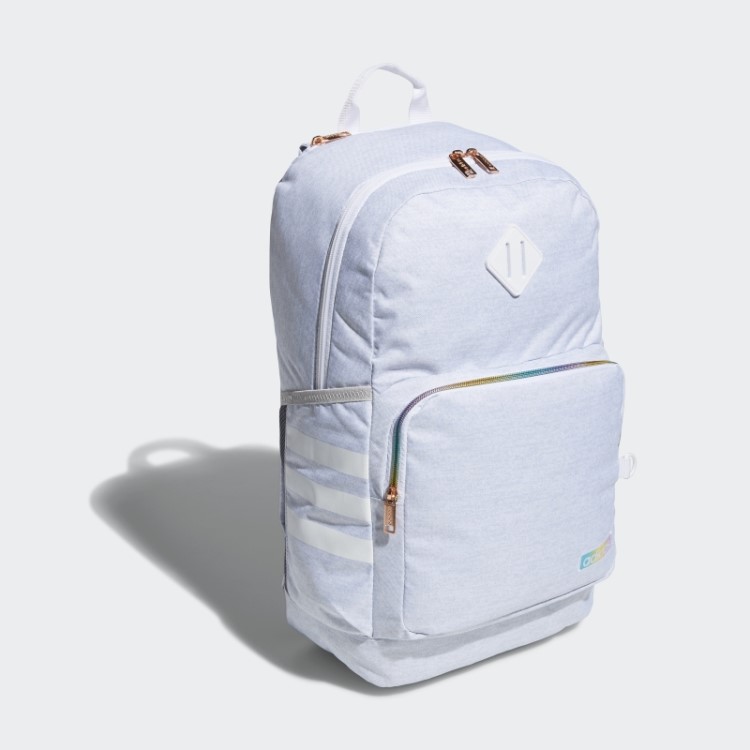 Mochila Clássica Cinza Claro Com As Três Listras Adidas