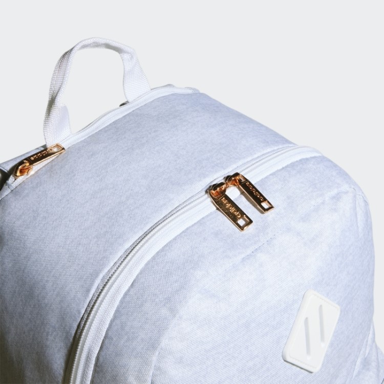 Mochila Clássica Cinza Claro Com As Três Listras Adidas
