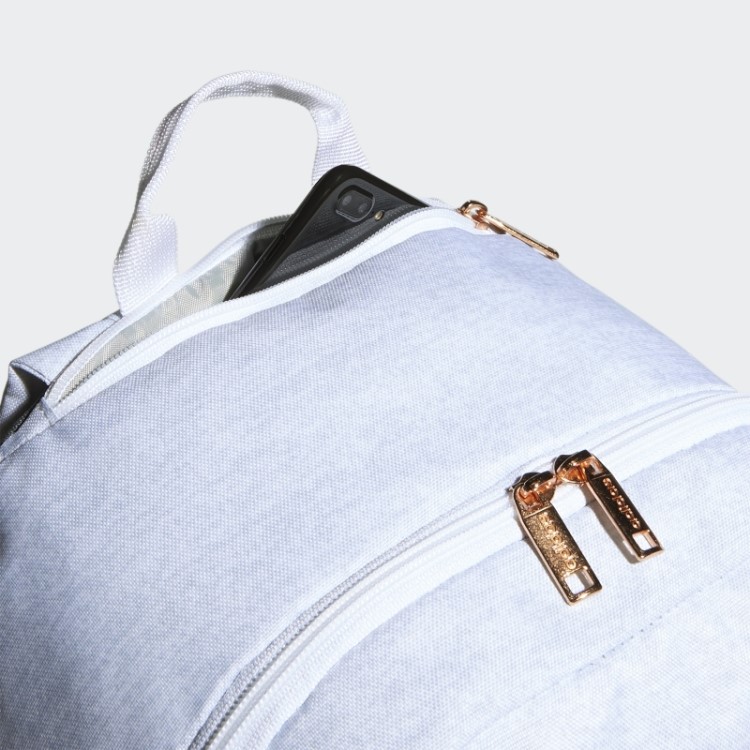 Mochila Clássica Cinza Claro Com As Três Listras Adidas
