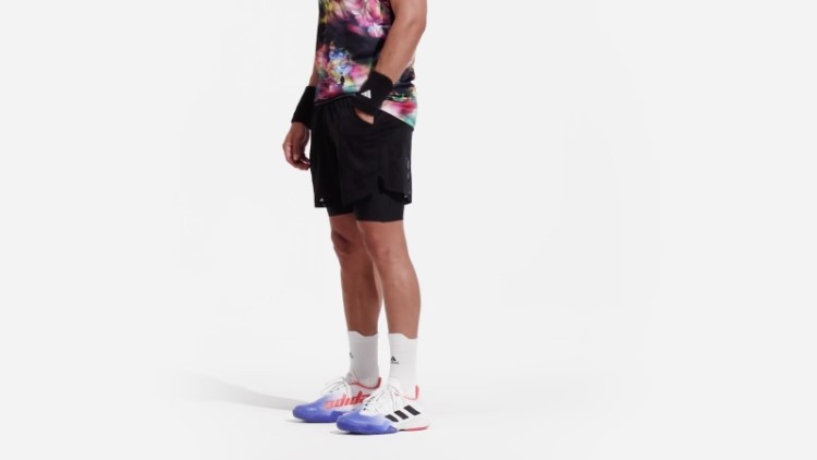Bermuda Adidas Black Melbourne Tênis Dois Em Um 7 Polegadas