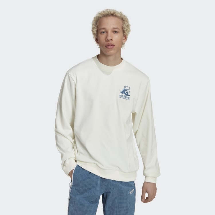 Moletom De Gola Redonda Adidas Adventure Inverno Fashion Branco