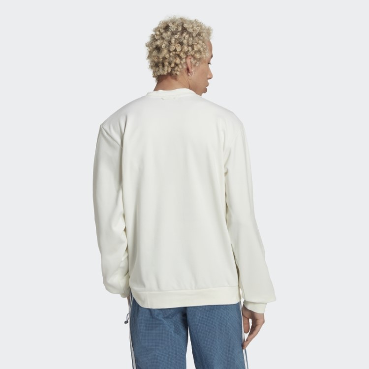 Moletom Gola Redonda Adidas Adventure Inverno Branco Quente
