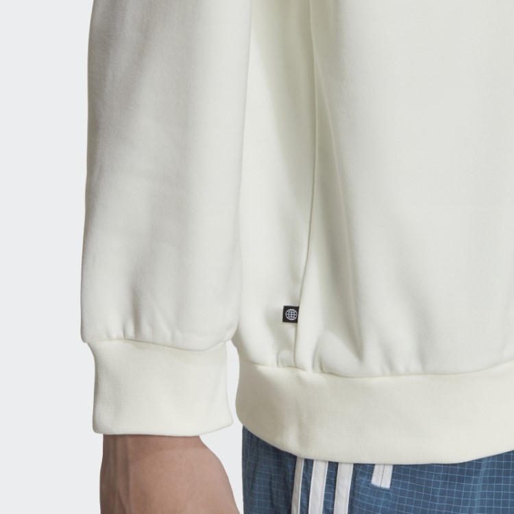 Moletom Gola Redonda Adidas Adventure Inverno Branco Quente