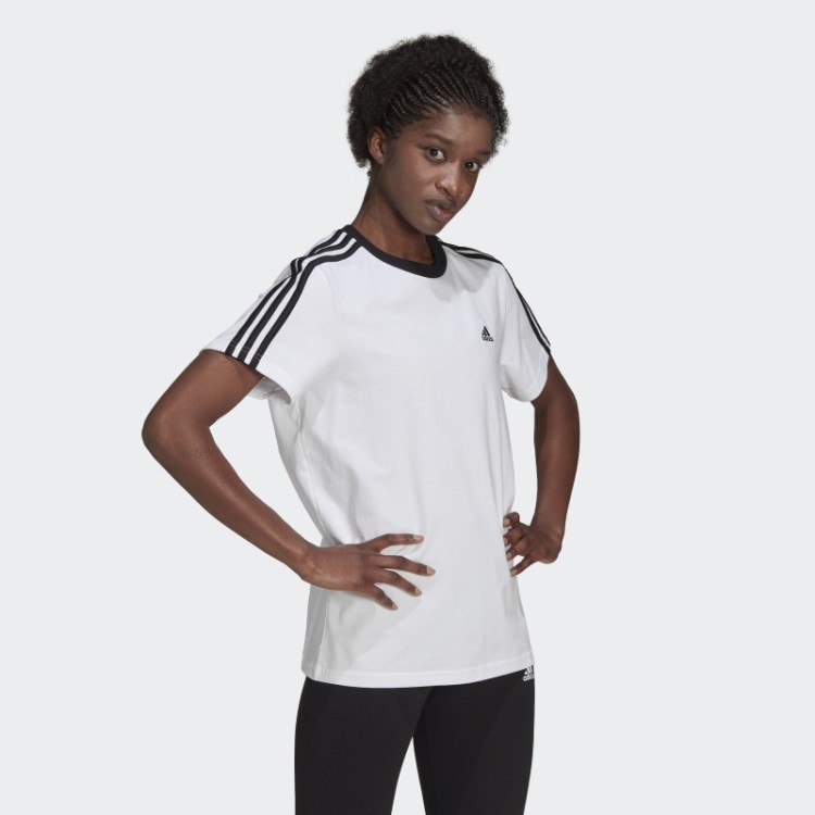 Camiseta Branca Com As Três Listras Adidas