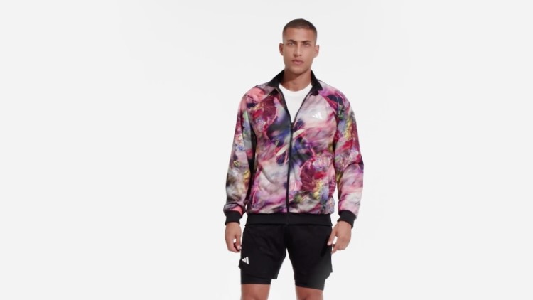 Jaqueta Preta Adidas Melbourne Com Tecido Elástico Reversível