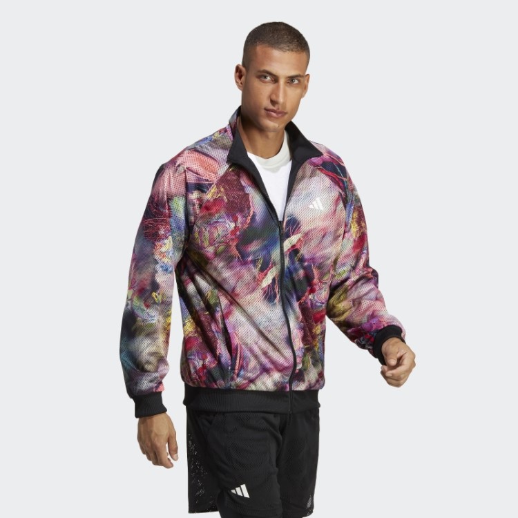 Jaqueta Preta Adidas Melbourne Com Tecido Elástico Reversível