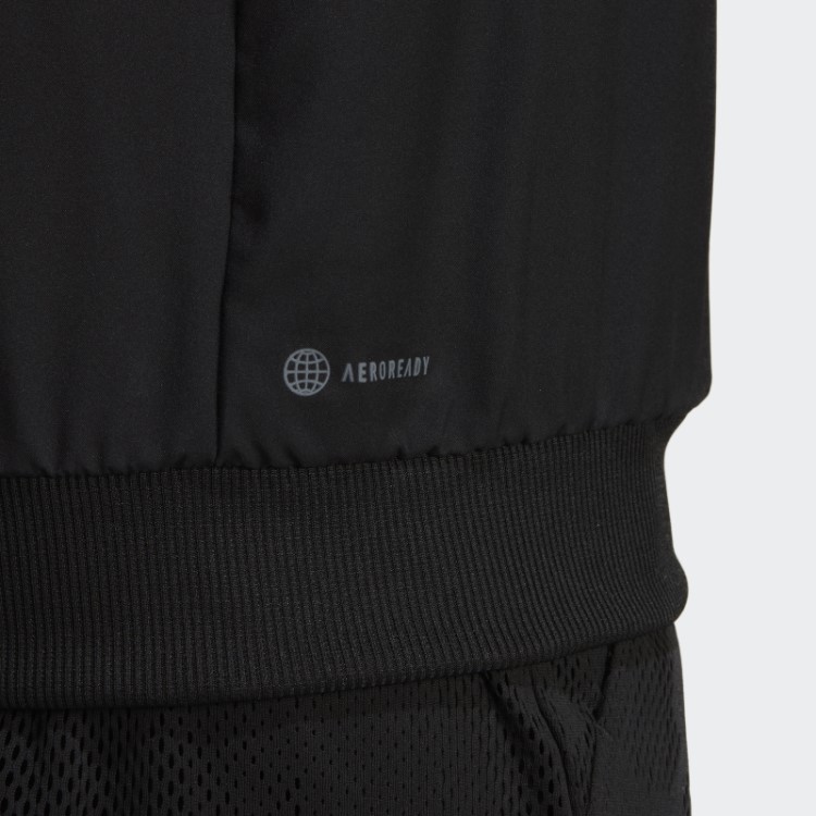 Jaqueta Preta Adidas Melbourne Com Tecido Elástico Reversível