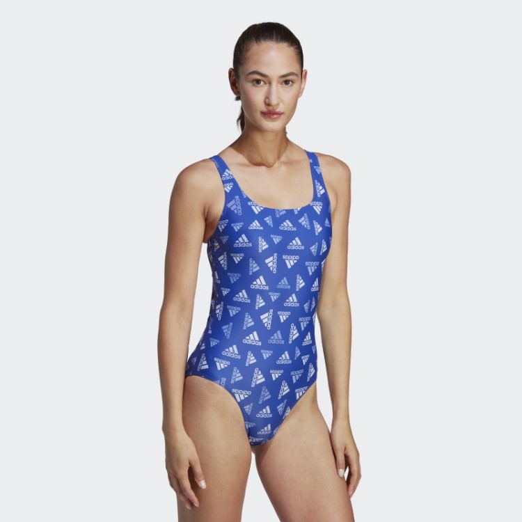 Adidas Maiô Esportivo Com Estampa Allover Azul Quente