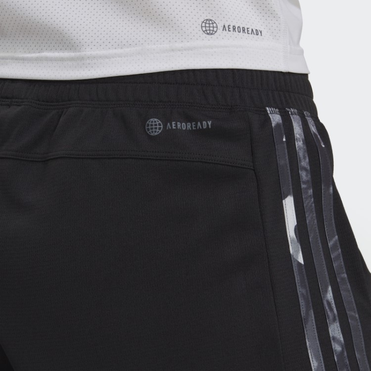 Bermuda Marcapasso Floral Preta Adidas Aeroready Made For Training
