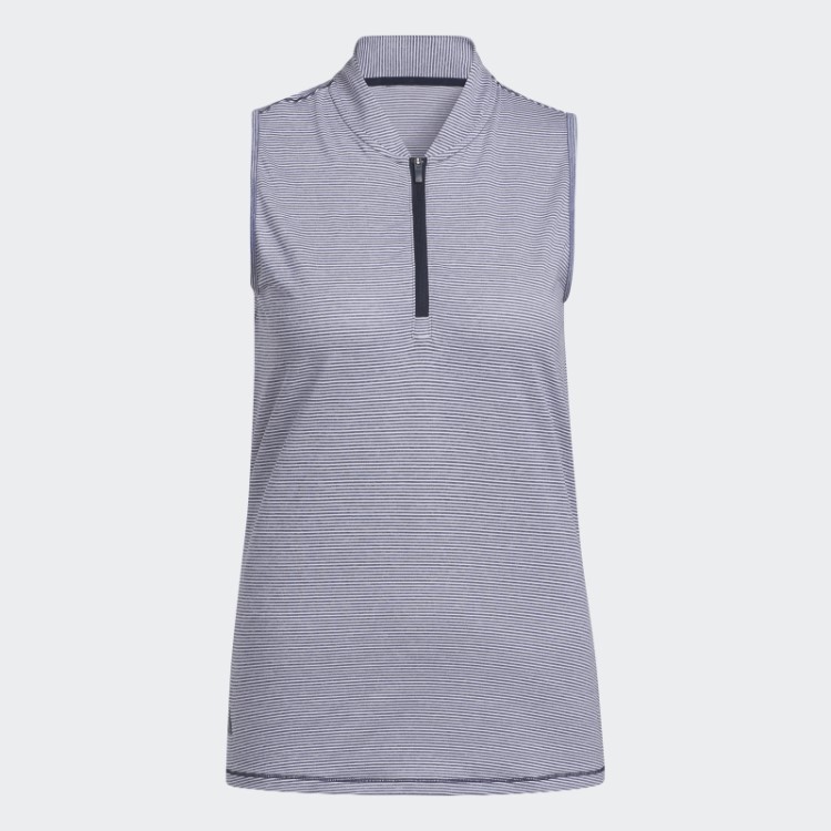Camisa Polo De Golfe Sem Mangas Bicolor Adidas Azul Marinho