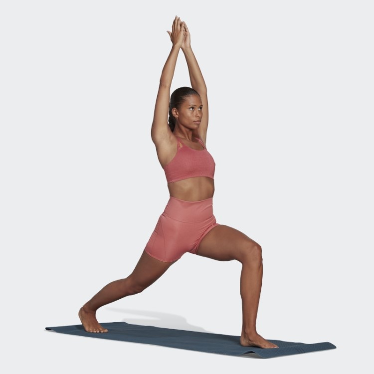 Sutiã De Fogo Vermelho Adidas Yoga Luxe Studio Com Suporte De Luz