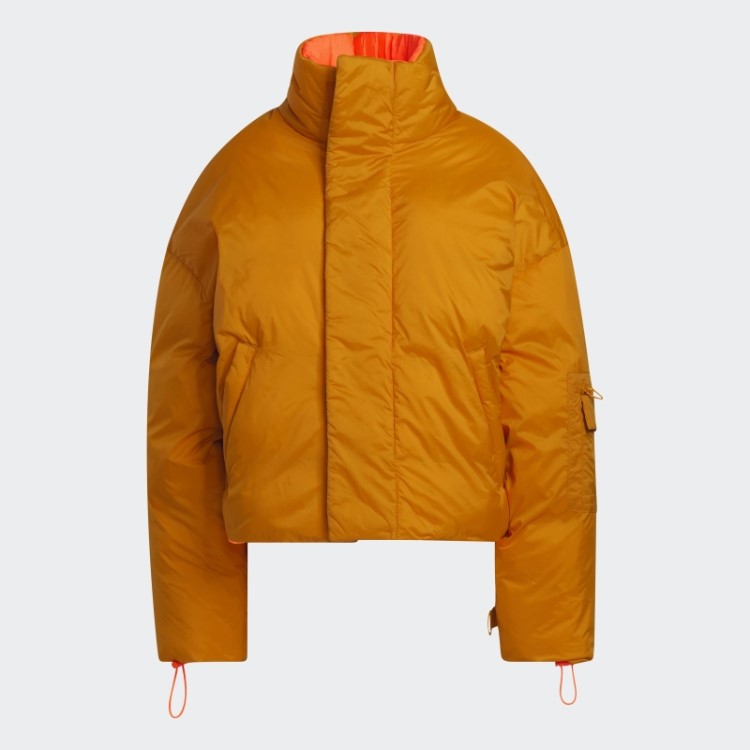Jaqueta Puffer De Nylon Laranja Claro Adidas Focus (todos Os Gêneros)