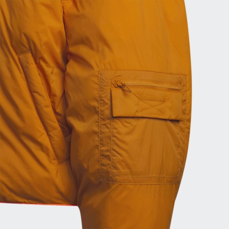 Jaqueta Puffer De Nylon Laranja Claro Adidas Focus (todos Os Gêneros)
