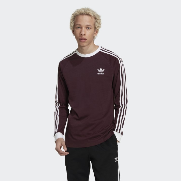 Adicolor Classics Camiseta Manga Longa Com As Três Listras Marrom Adidas