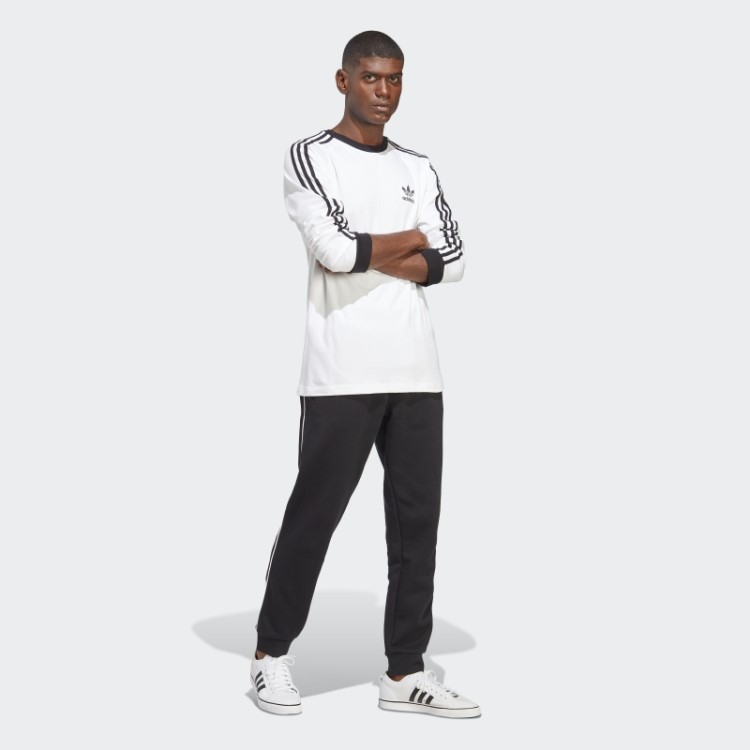 Blusa Adidas Adicolor Classics Branca Manga Longa Com As Três Listras